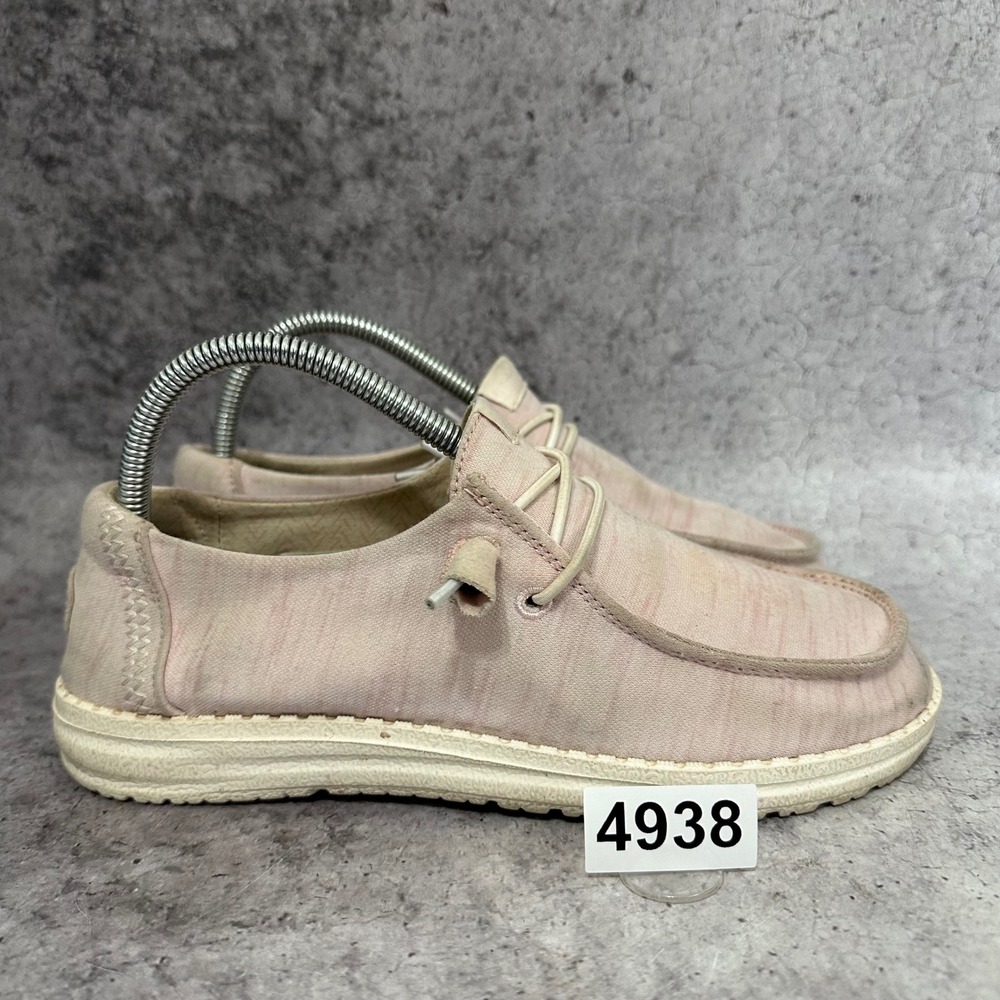 Hey Dude Wendy Heathered Stretch Women 7 Pink Slip On Loafers 43226-66G